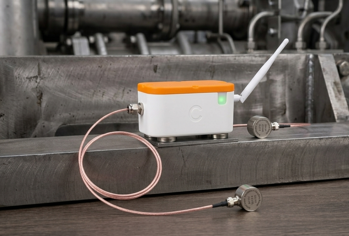 Updem Monpod wireless acoustic emission hardware module with differential piezo transducers